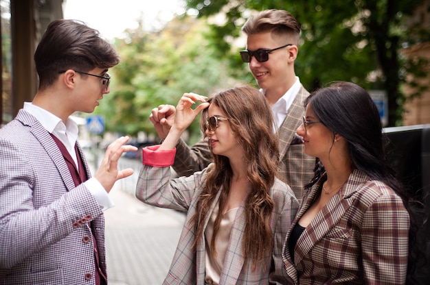 Young people talking with each other