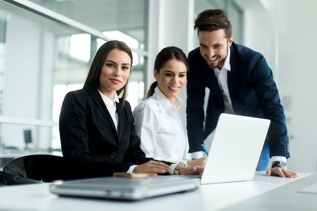 Young people working in the office