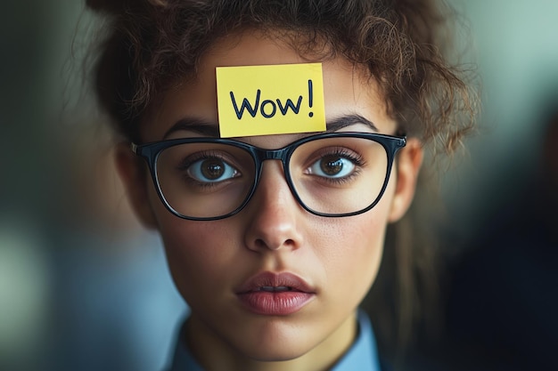 Photo a young person gazes intently at the camera their expression revealing surprise