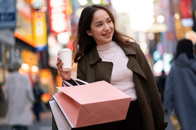 Young person traveling through japan