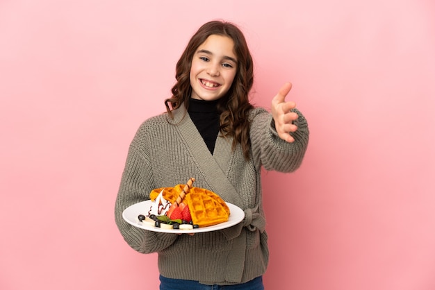 Young person with food over isolated background