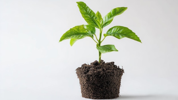 A Young Plant Growing in Soil