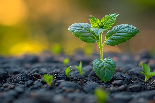 Young Plant Sprouts From Ground