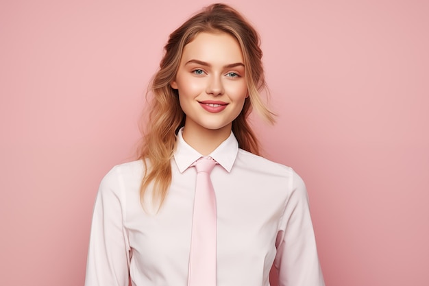 Young pretty blonde girl over isolated colorful background In business uniform