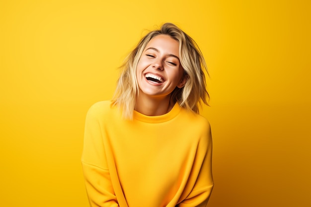 Photo young pretty blonde girl over isolated colorful background