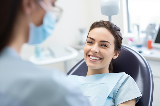 young pretty brunette girl at the dentist