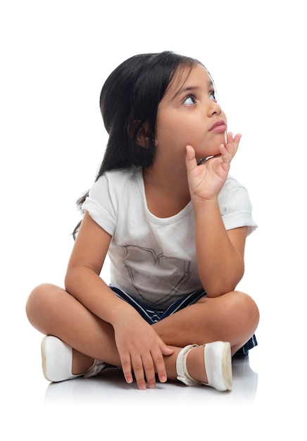 Young Pretty Girl Looking Away Isolated