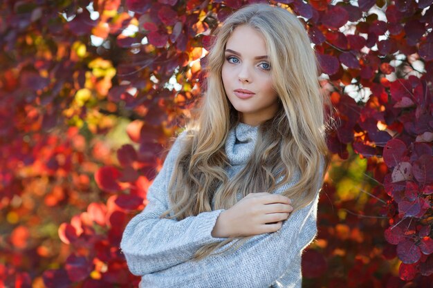 young pretty woman portrait outdoors