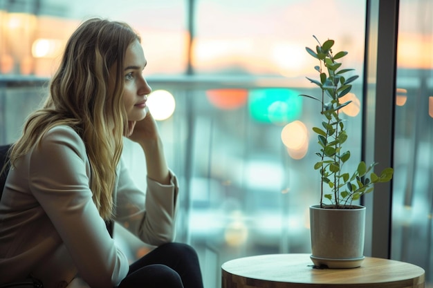 Photo a young professional woman taking a break from technology