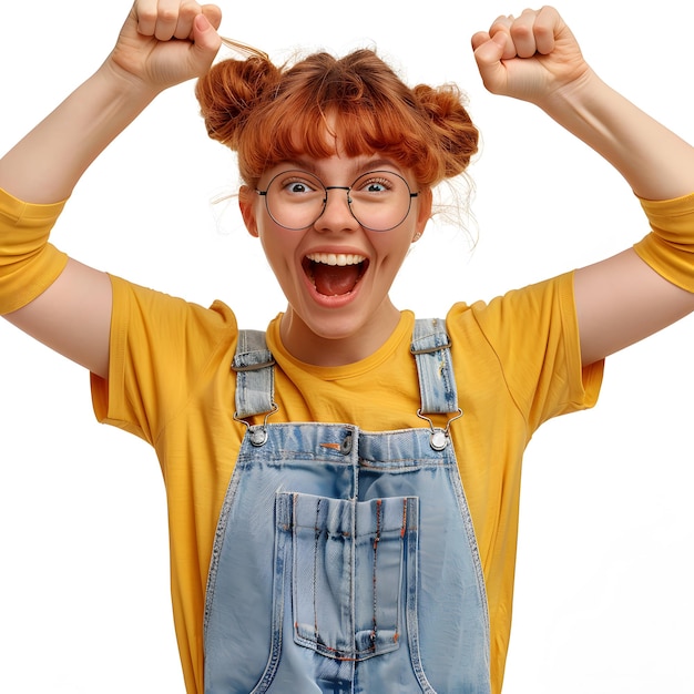 Photo young redhead woman screaming proud and celebrating victory and success very excited cheering