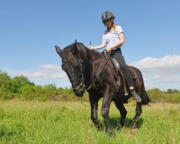 young riding girl