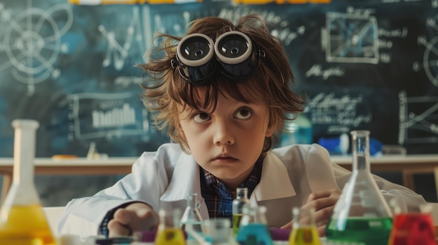 Photo the young scientist in lab