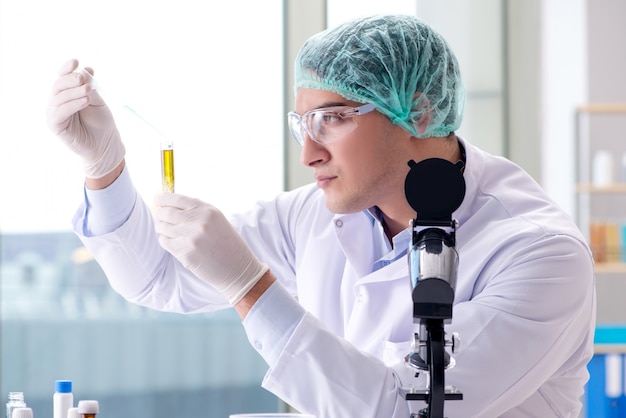 Young scientist working in the lab