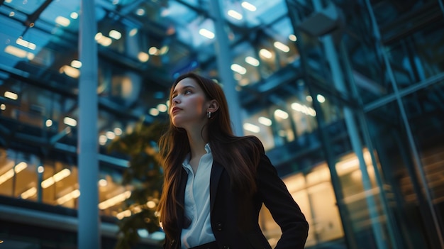 Young SEO Specialist Posing in Front of Business Building