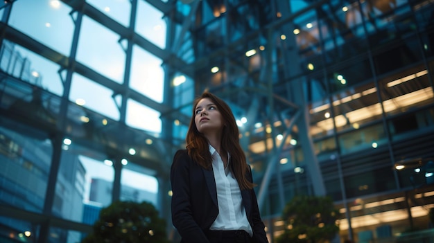 Young SEO Specialist Posing in Front of Business Building