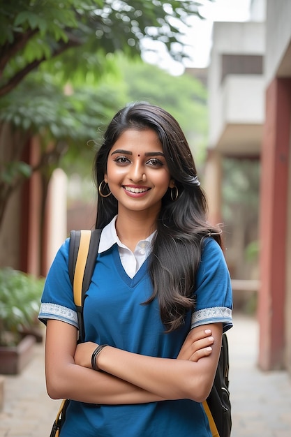 Young smiling Indian female student