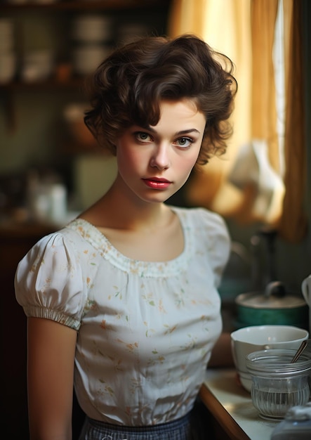 A Young Soviet Woman With Uniquely Liberty Curls Dishes Out Tea