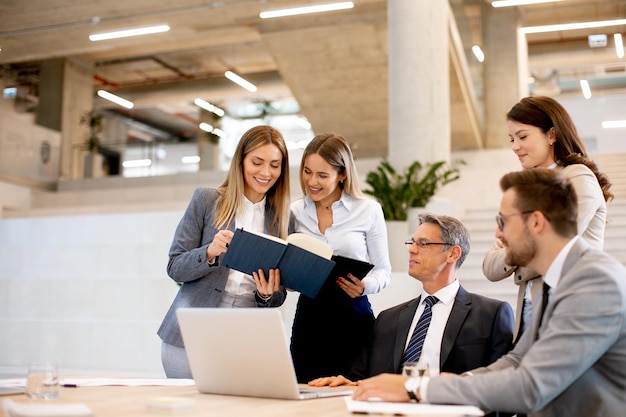 Young startup team working in the office