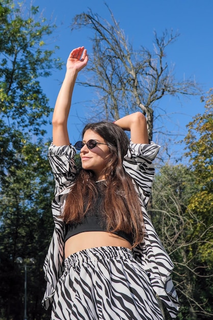 Young tall girl with long straight hair