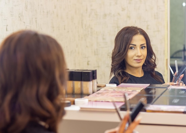 young woman in beauty salon