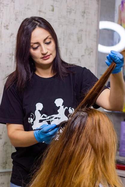 young woman in beauty salon