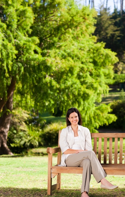 Young woman on the bench