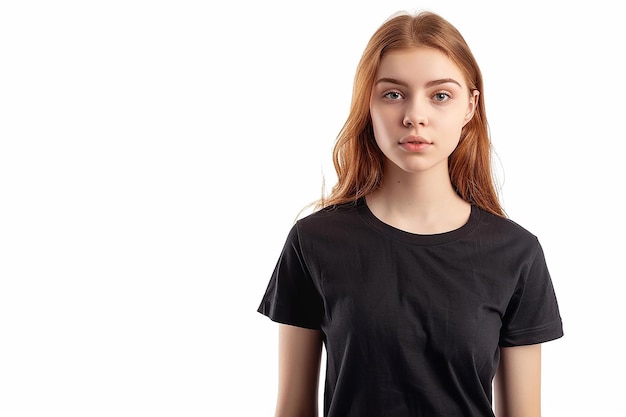 a young woman in a black shirt is posing for a photo