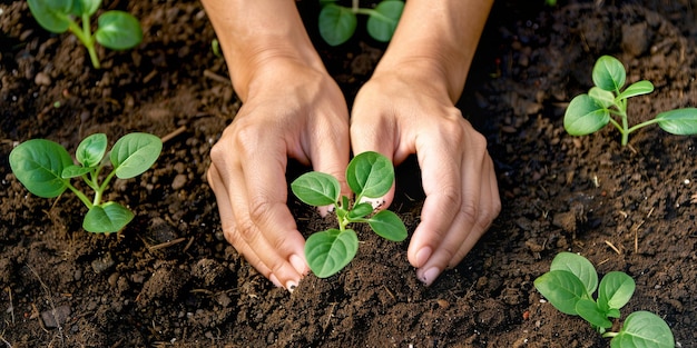 Young Woman Cultivating New Plant Life