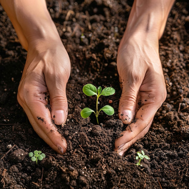 Young Woman Cultivating New Plant Life