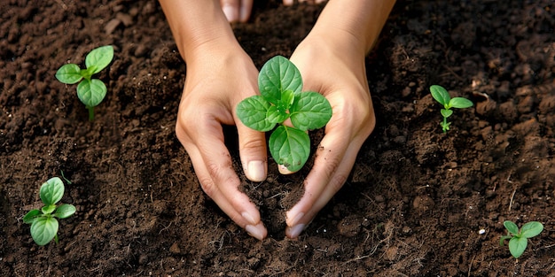 Young Woman Cultivating New Plant Life