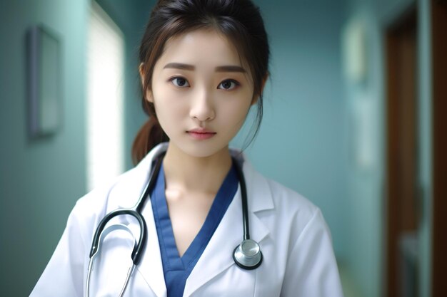 Young Woman Doctor holding stethoscope for World diabetes day