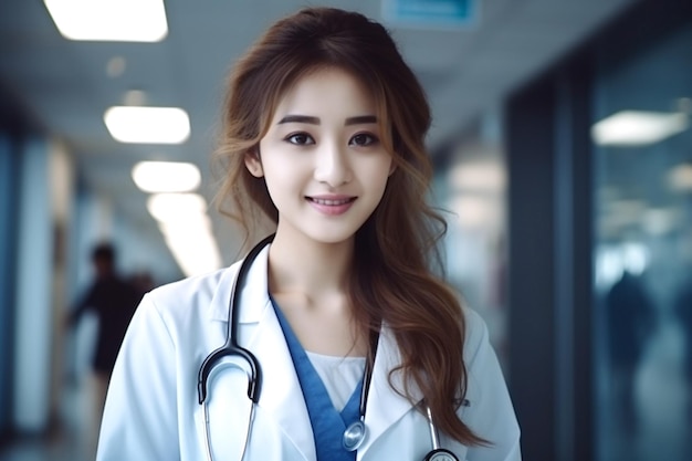 Young Woman Doctor holding stethoscope for World diabetes day