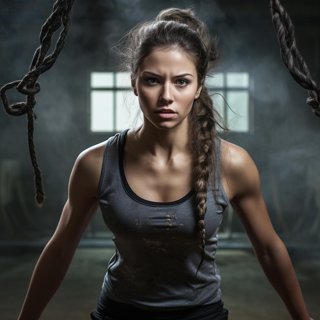 Young woman doing crossfit high detail photograph