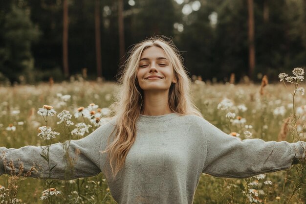 Photo young woman doing outdoors excercises