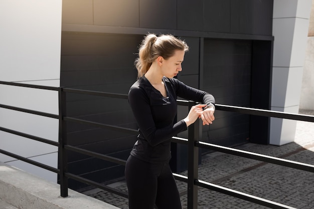 young woman doing sports outdoors