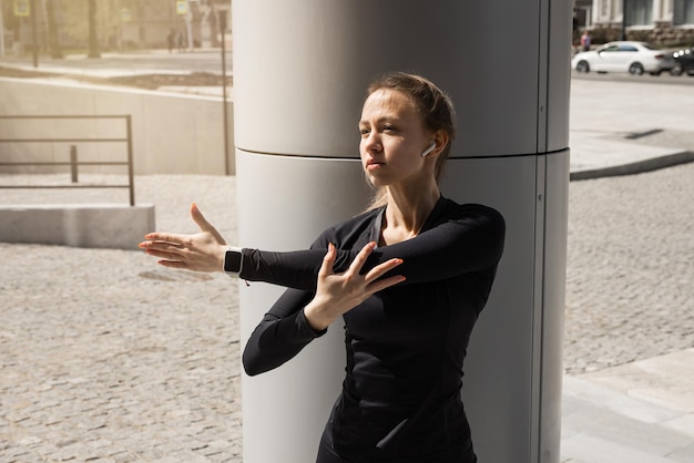 young woman doing sports outdoors