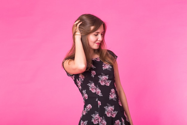 Young woman in elegant summer dress