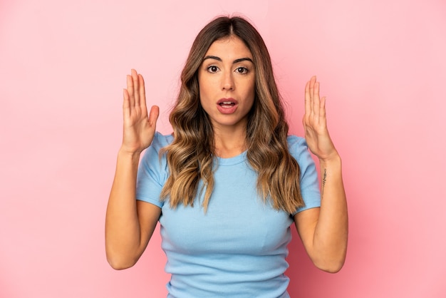 Young woman expressing emotions isolated