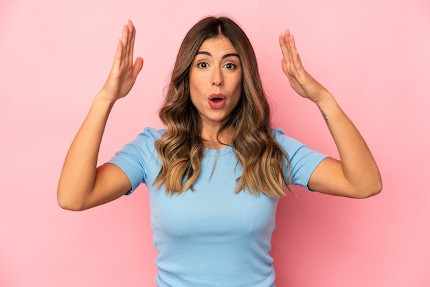 Young woman expressing emotions isolated