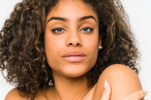 Young woman face closeup