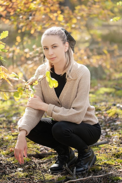 Young woman in forest