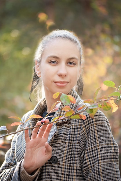 Young woman in forest