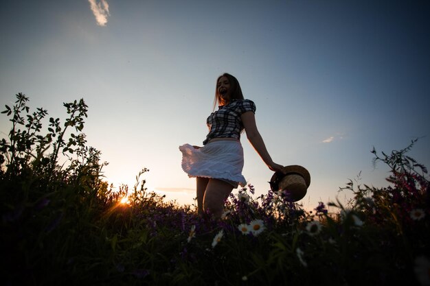 Young woman free at last unleashes emotions