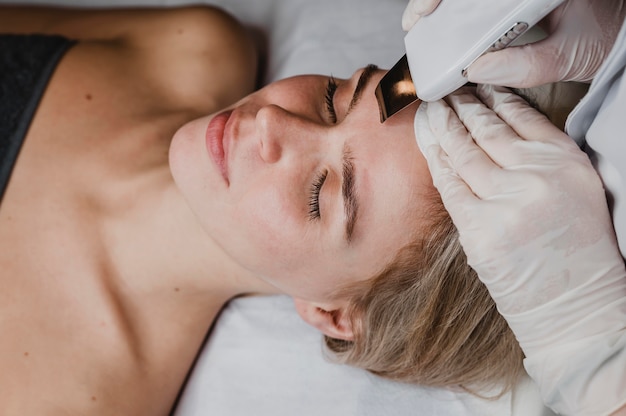 Young woman getting a beauty treatment