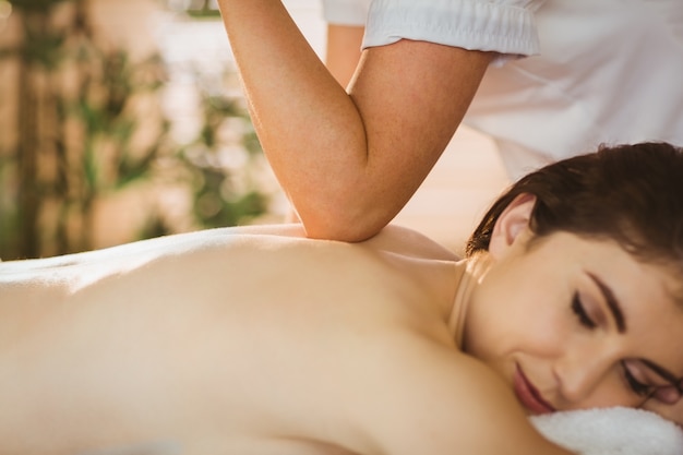 Young woman getting a massage