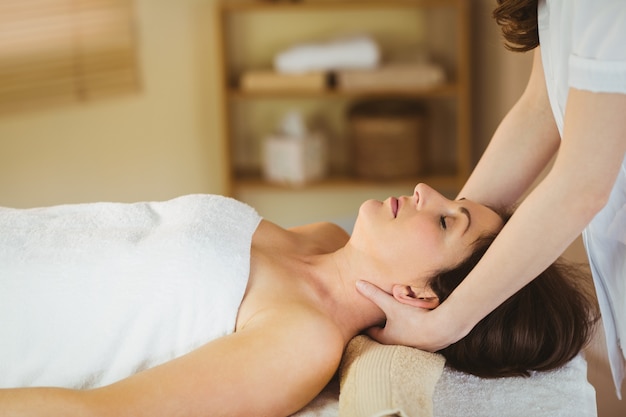 Young woman getting a massage