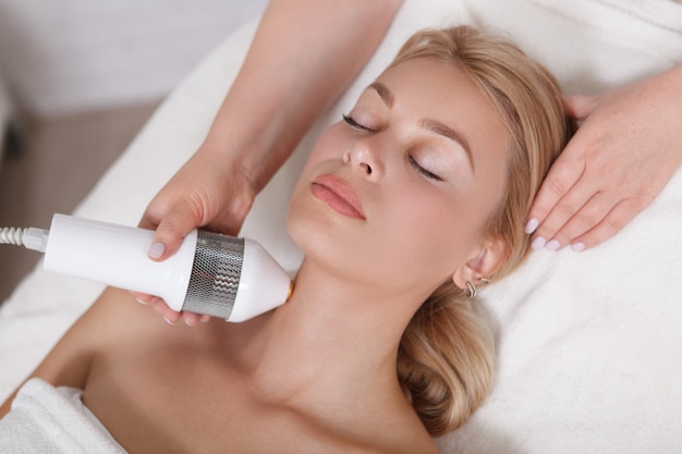 Young woman getting a skincare treatment