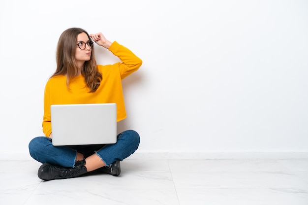 Young woman over  isolated background