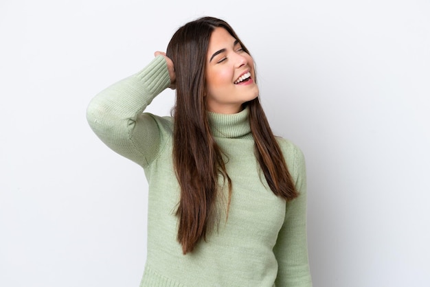 Young woman over  isolated background