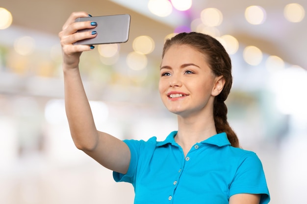 Young woman making a selfie